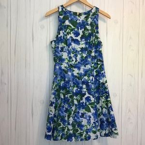 Milly for Design Nation Blue Floral A Line Dress 8